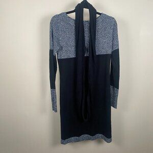 Allison Brittney | Black and Gray Sweater Dress with Scarf